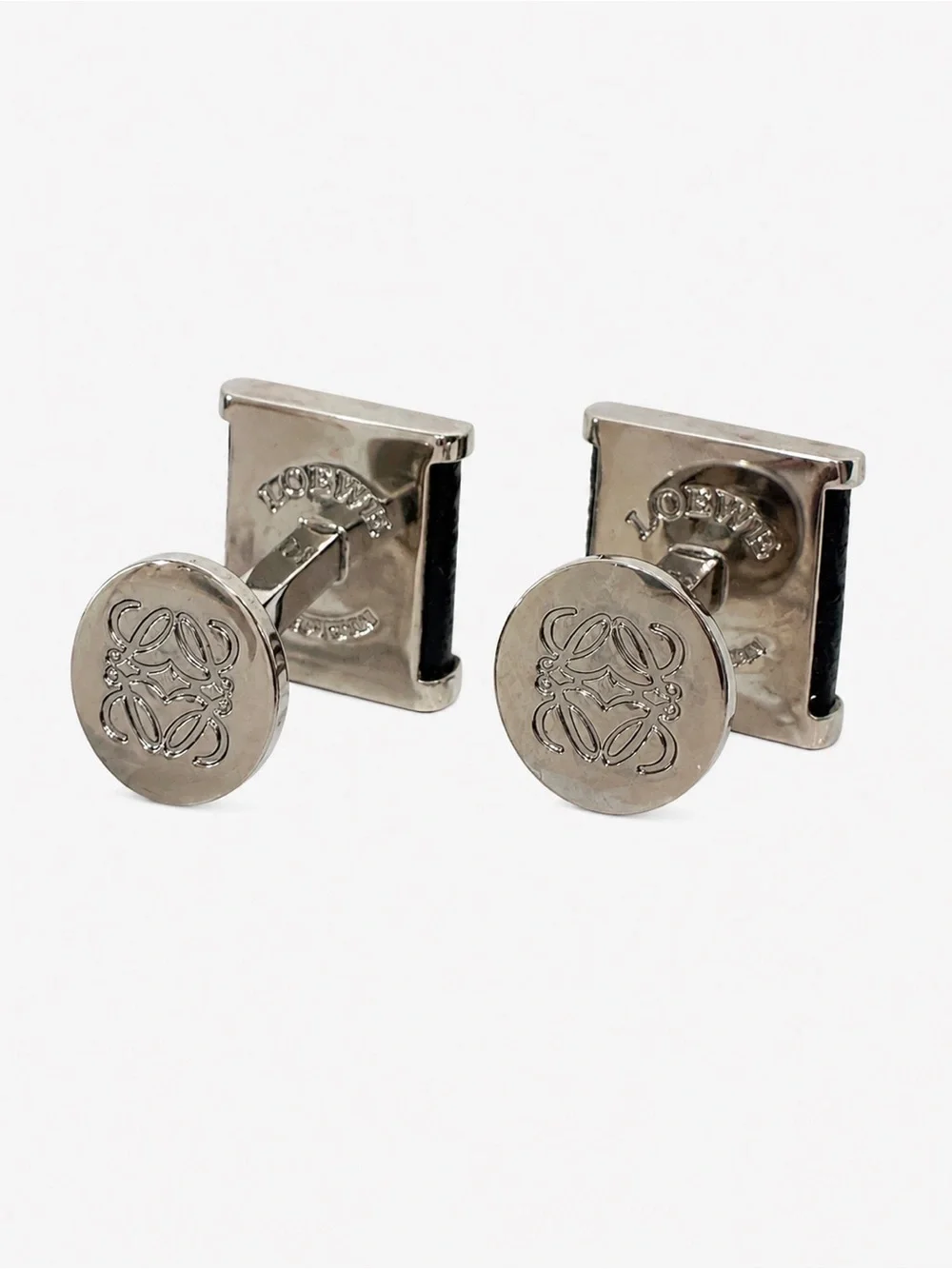 Distinctive vintage LOEWE cufflinks featuring the house’s iconic Anagram motif a